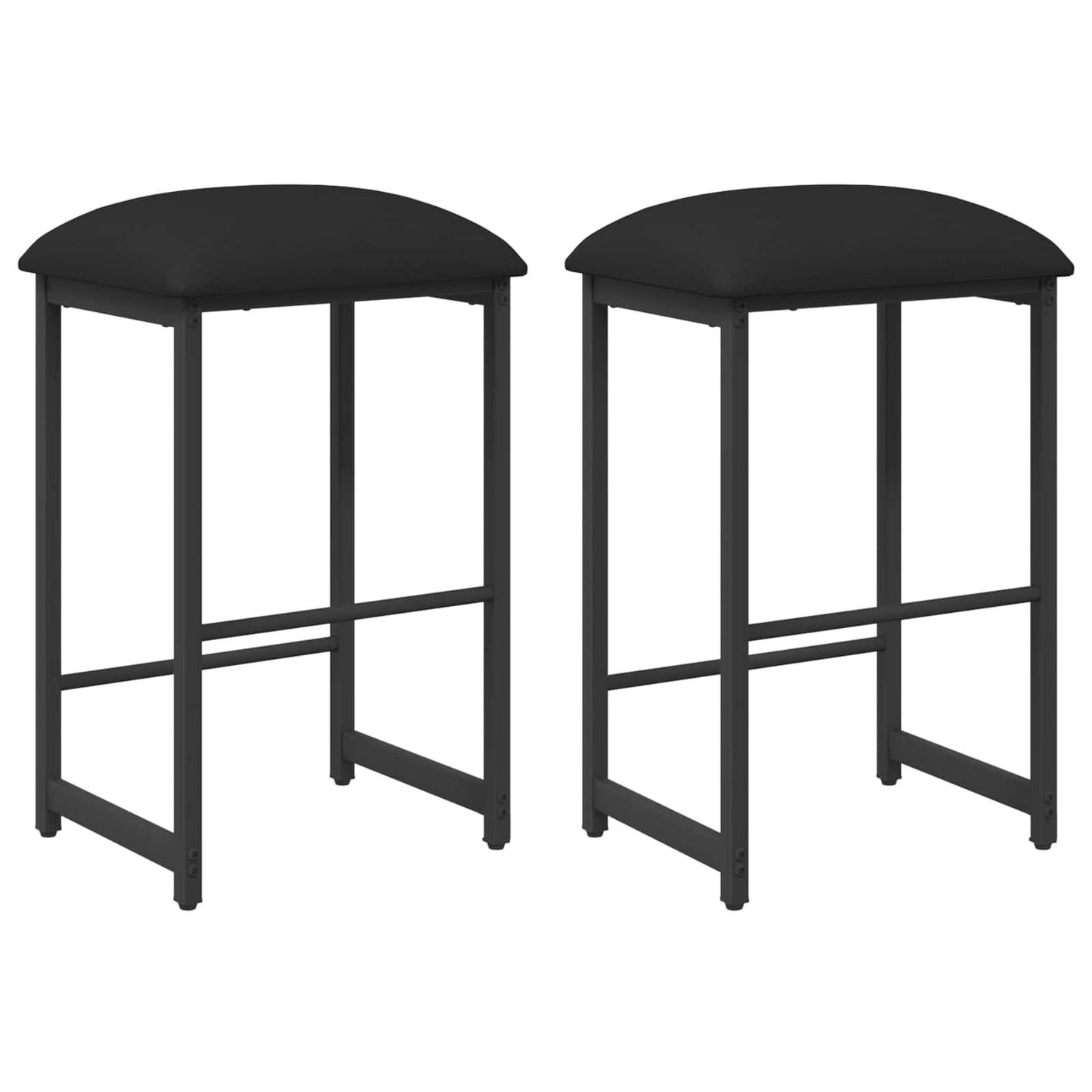 Barkruk 2 st Zwart 40 x 32 x 74 cm Bewerkt hout