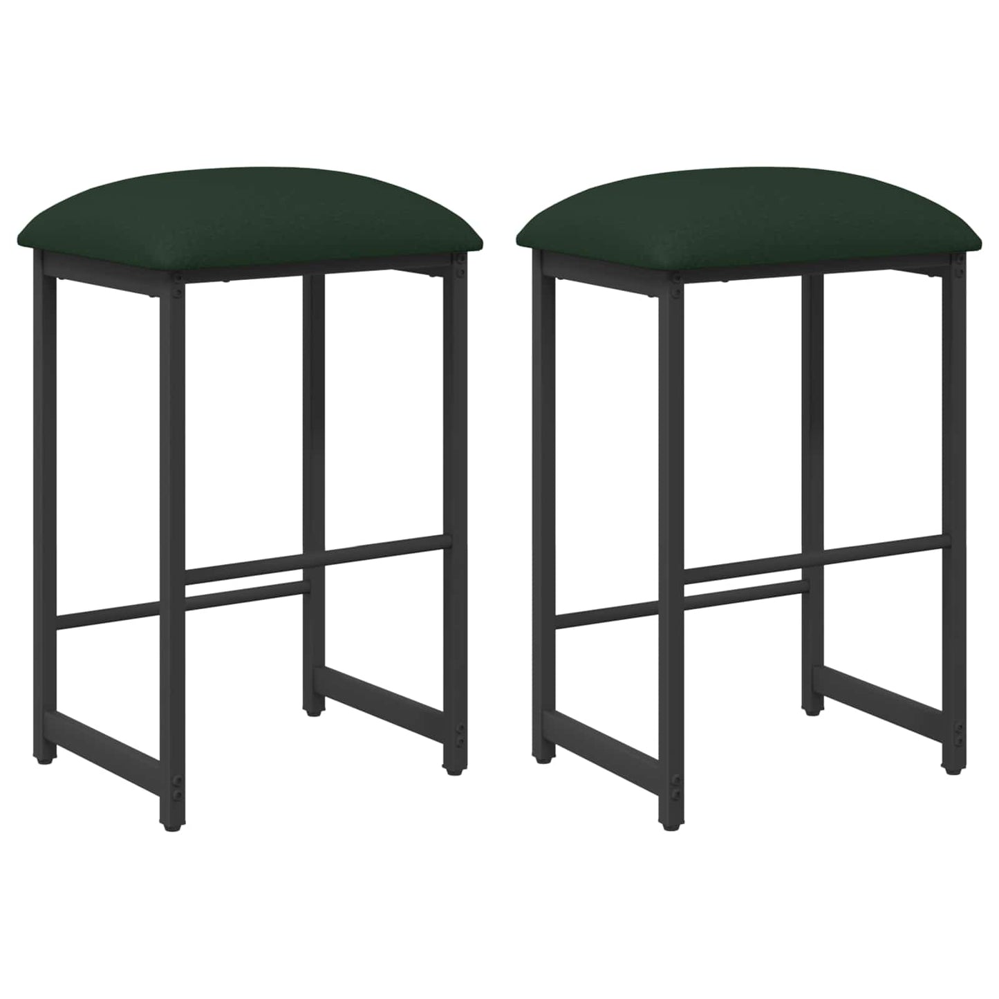 Barkruk 2 st Donkergroen 40 x 32 x 74 cm Bewerkt hout