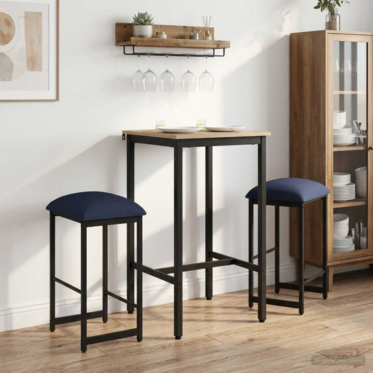 Barkruk 2 st Blauw 40 x 32 x 74 cm Bewerkt hout is nu te koop bij PeponiXL, paradijselijk wonen!