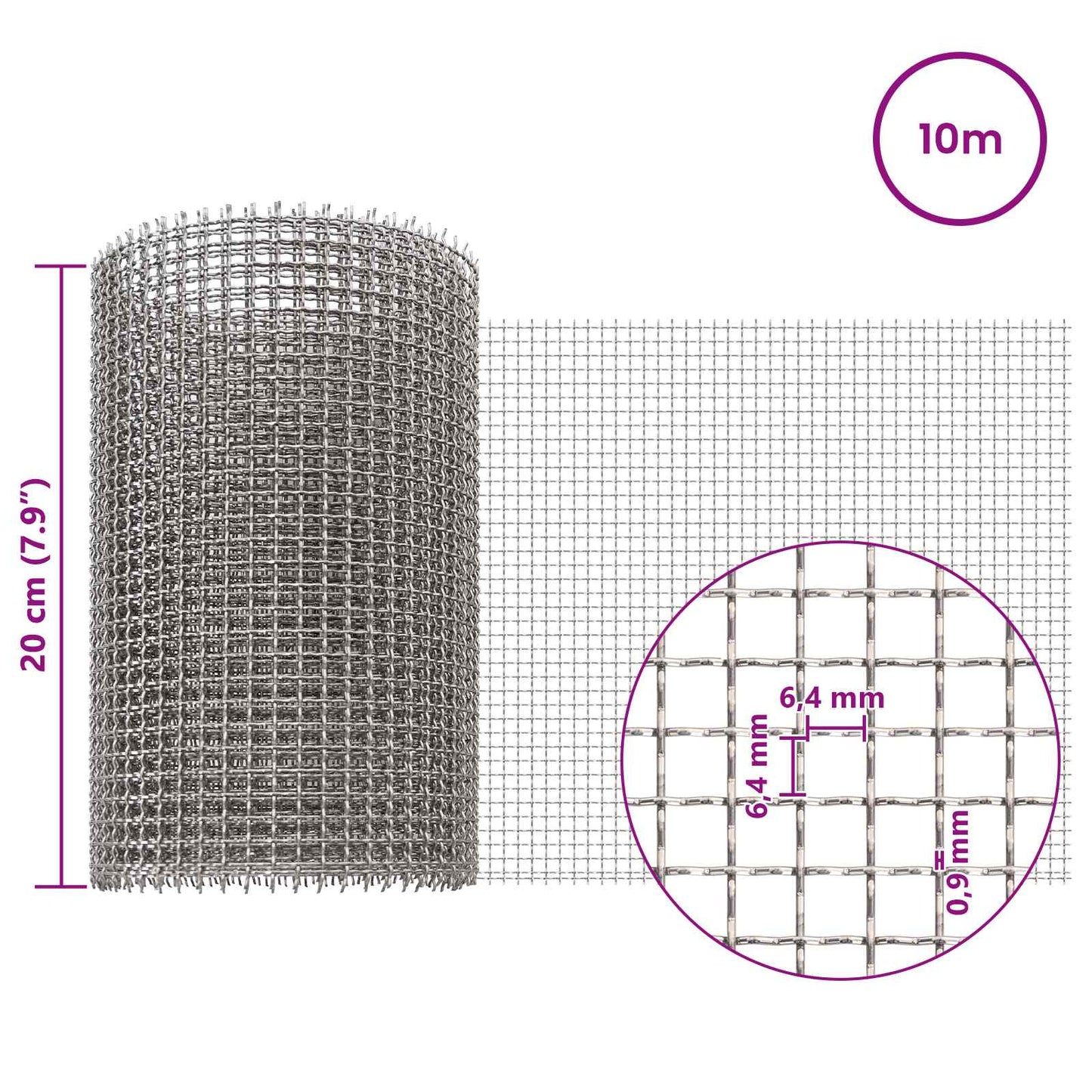 Gaas Scherm 20 x 1000 cm 3 Mesh RVS 201 Zilverkleurig is nu te koop bij PeponiXL, paradijselijk wonen!