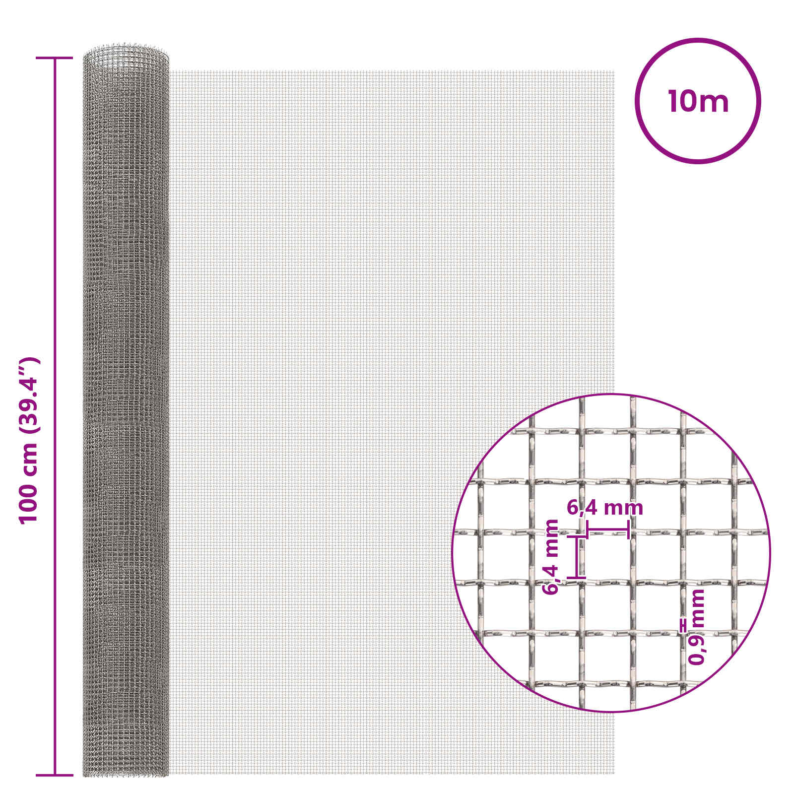 Gaas Scherm 100 x 1000 cm 3 Mesh RVS 201 Zilverkleurig is nu te koop bij PeponiXL, paradijselijk wonen!