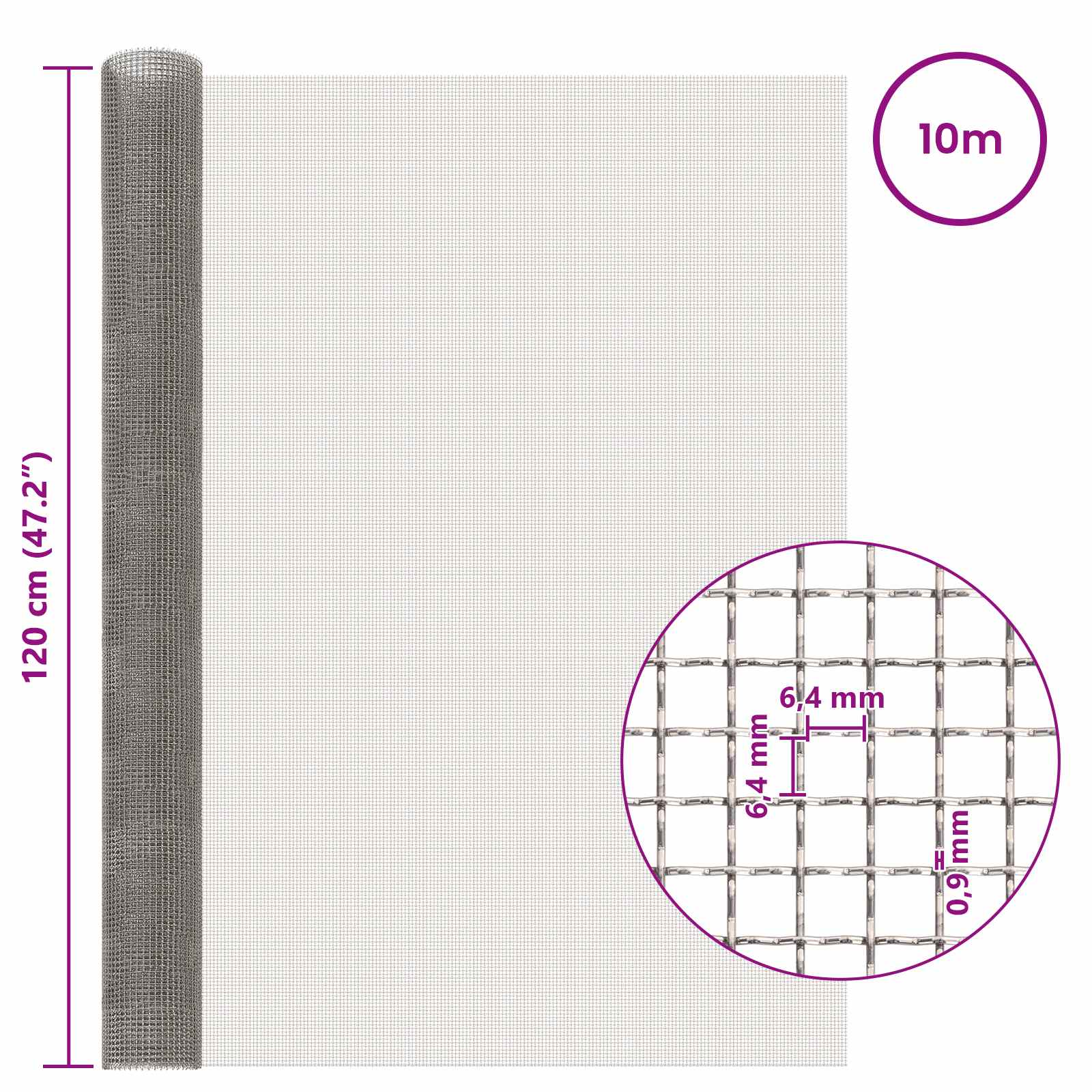 Gaas Scherm 120 x 1000 cm 3 Mesh RVS 201 Zilverkleurig is nu te koop bij PeponiXL, paradijselijk wonen!