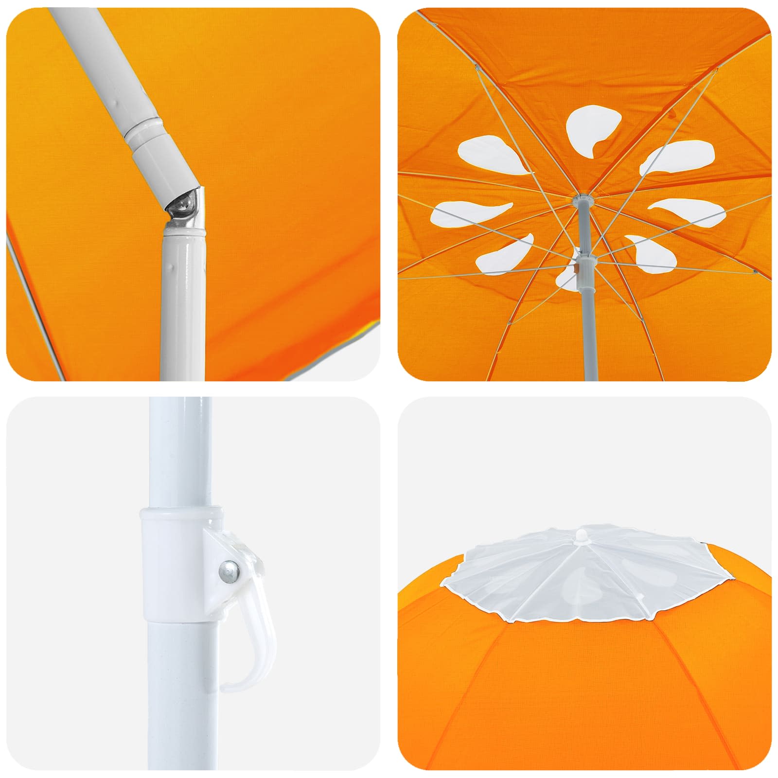 Tuinparasol 240 cm 170T polyester Oranje is nu te koop bij PeponiXL, paradijselijk wonen!
