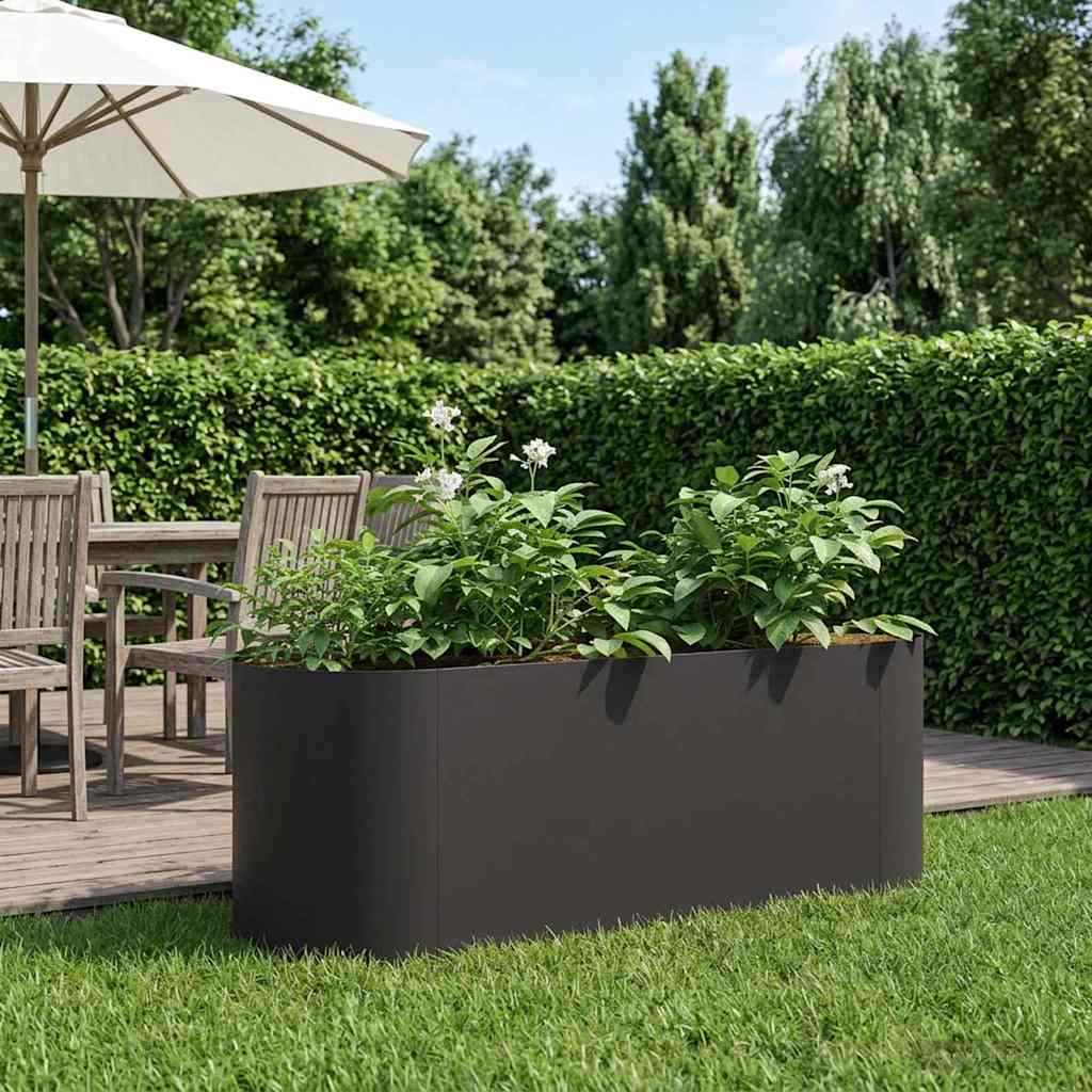 Verhoogd Tuinbed Zwart 120 x 40 x 40 cm Staal is nu te koop bij PeponiXL, paradijselijk wonen!