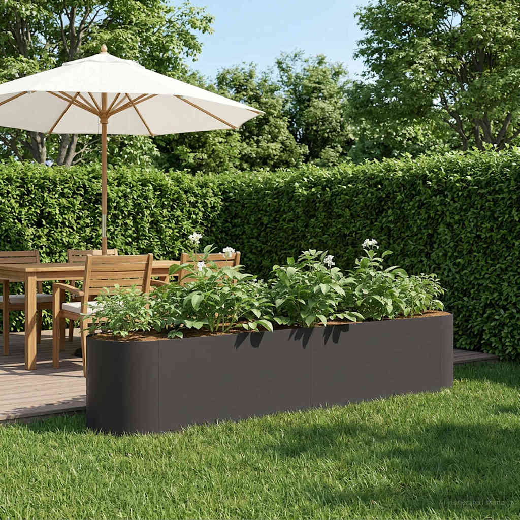 Verhoogd Tuinbed Zwart 200 x 40 x 40 cm is nu te koop bij PeponiXL, paradijselijk wonen!