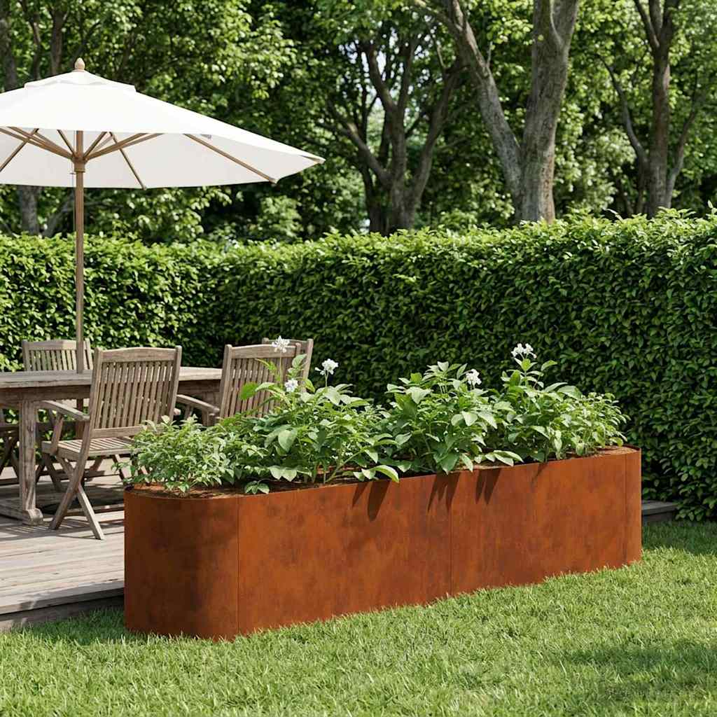 Verhoogd Tuinbed weervast staal 200 x 40 x 40 cm is nu te koop bij PeponiXL, paradijselijk wonen!