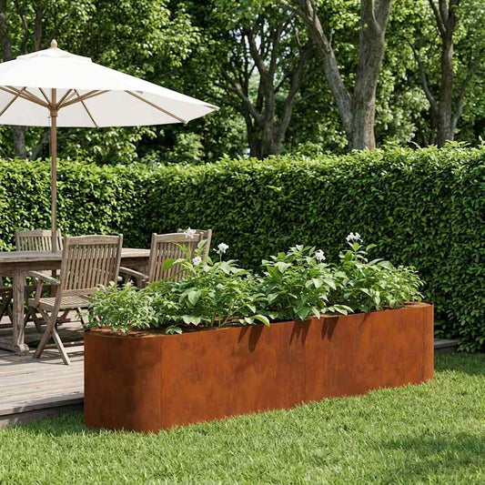 Verhoogd Tuinbed weervast staal 200 x 40 x 40 cm is nu te koop bij PeponiXL, paradijselijk wonen!