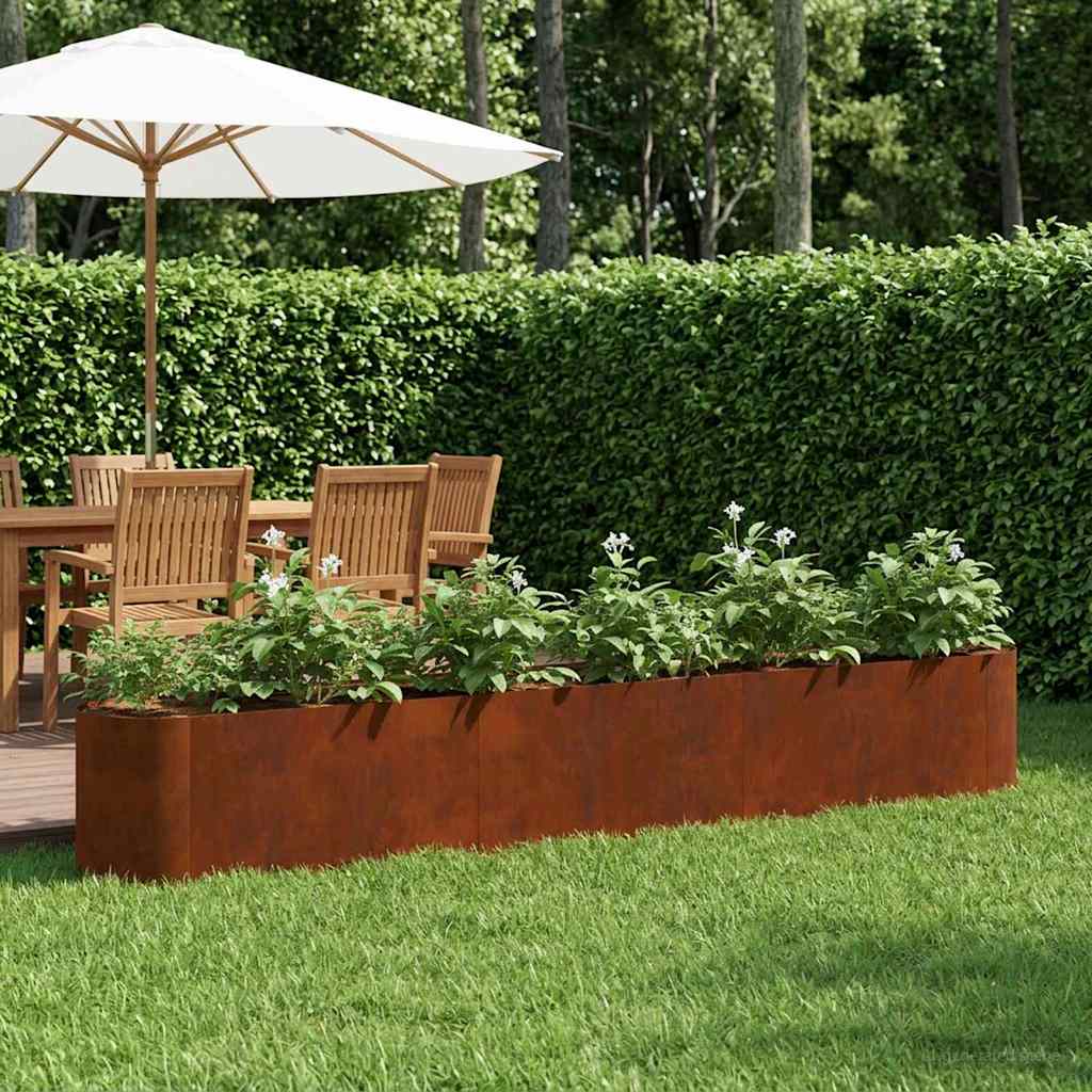 Verhoogd Tuinbed weervast staal 280 x 40 x 40 cm is nu te koop bij PeponiXL, paradijselijk wonen!