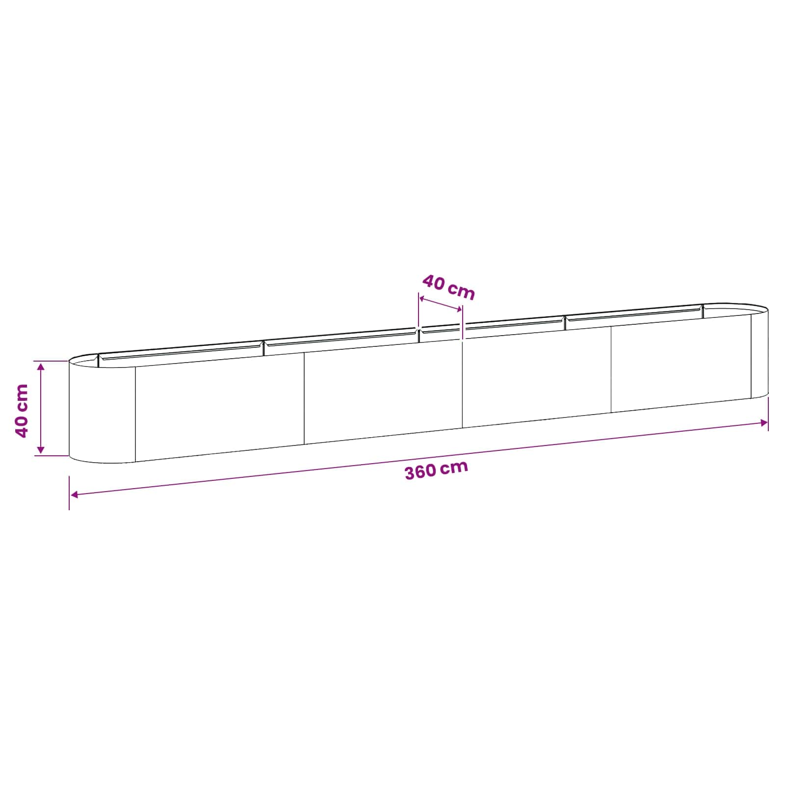 Verhoogd Tuinbed Zwart 360 x 40 x 40 cm is nu te koop bij PeponiXL, paradijselijk wonen!