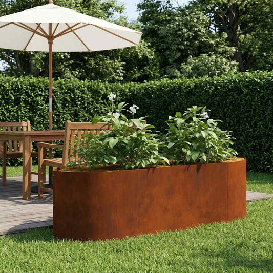 Verhoogd Tuinbed weervast staal 140 x 40 x 40 cm Staal is nu te koop bij PeponiXL, paradijselijk wonen!