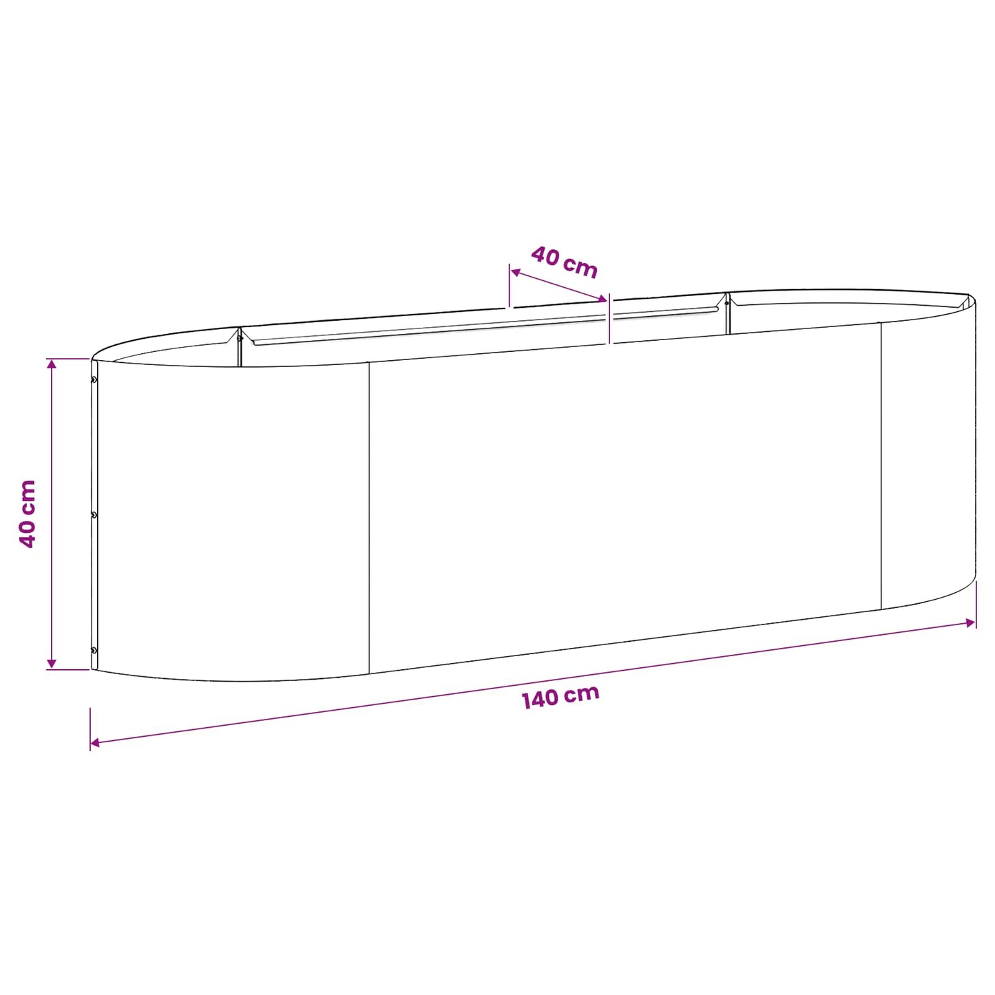 Verhoogd Tuinbed weervast staal 140 x 40 x 40 cm Staal is nu te koop bij PeponiXL, paradijselijk wonen!