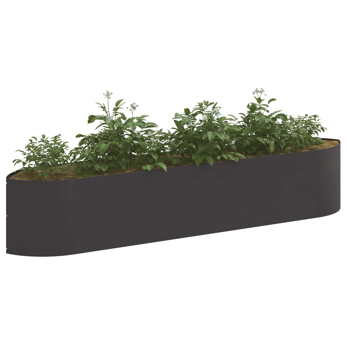 Verhoogd Tuinbed Zwart 220 x 40 x 40 cm Staal is nu te koop bij PeponiXL, paradijselijk wonen!