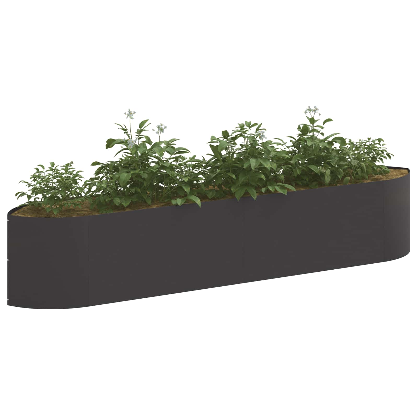 Verhoogd Tuinbed Zwart 220 x 40 x 40 cm Staal is nu te koop bij PeponiXL, paradijselijk wonen!