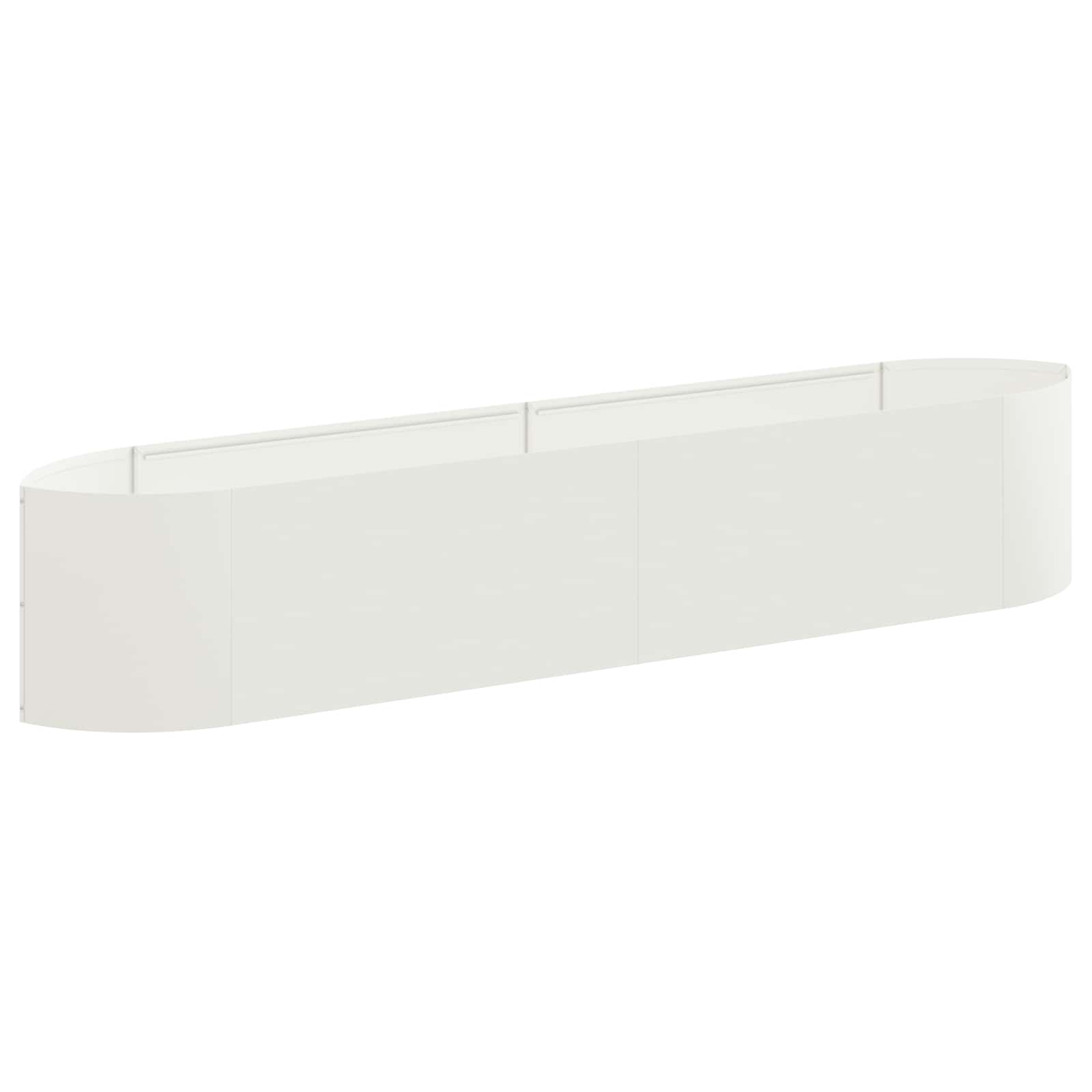 Verhoogd Tuinbed Wit 220 x 40 x 40 cm Staal is nu te koop bij PeponiXL, paradijselijk wonen!