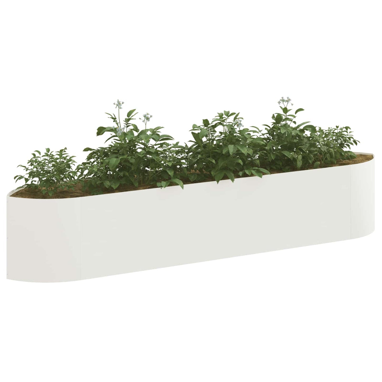 Verhoogd Tuinbed Wit 220 x 40 x 40 cm Staal is nu te koop bij PeponiXL, paradijselijk wonen!