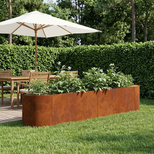 Verhoogd Tuinbed weervast staal 220 x 40 x 40 cm Staal is nu te koop bij PeponiXL, paradijselijk wonen!