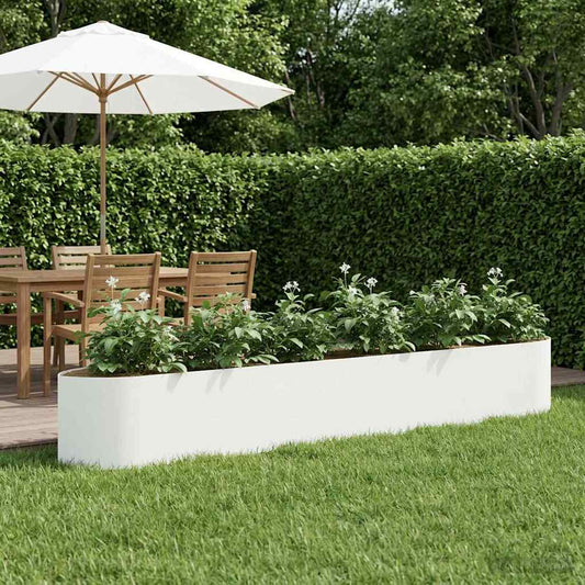 Verhoogd Tuinbed Wit 300 x 40 x 40 cm Staal is nu te koop bij PeponiXL, paradijselijk wonen!