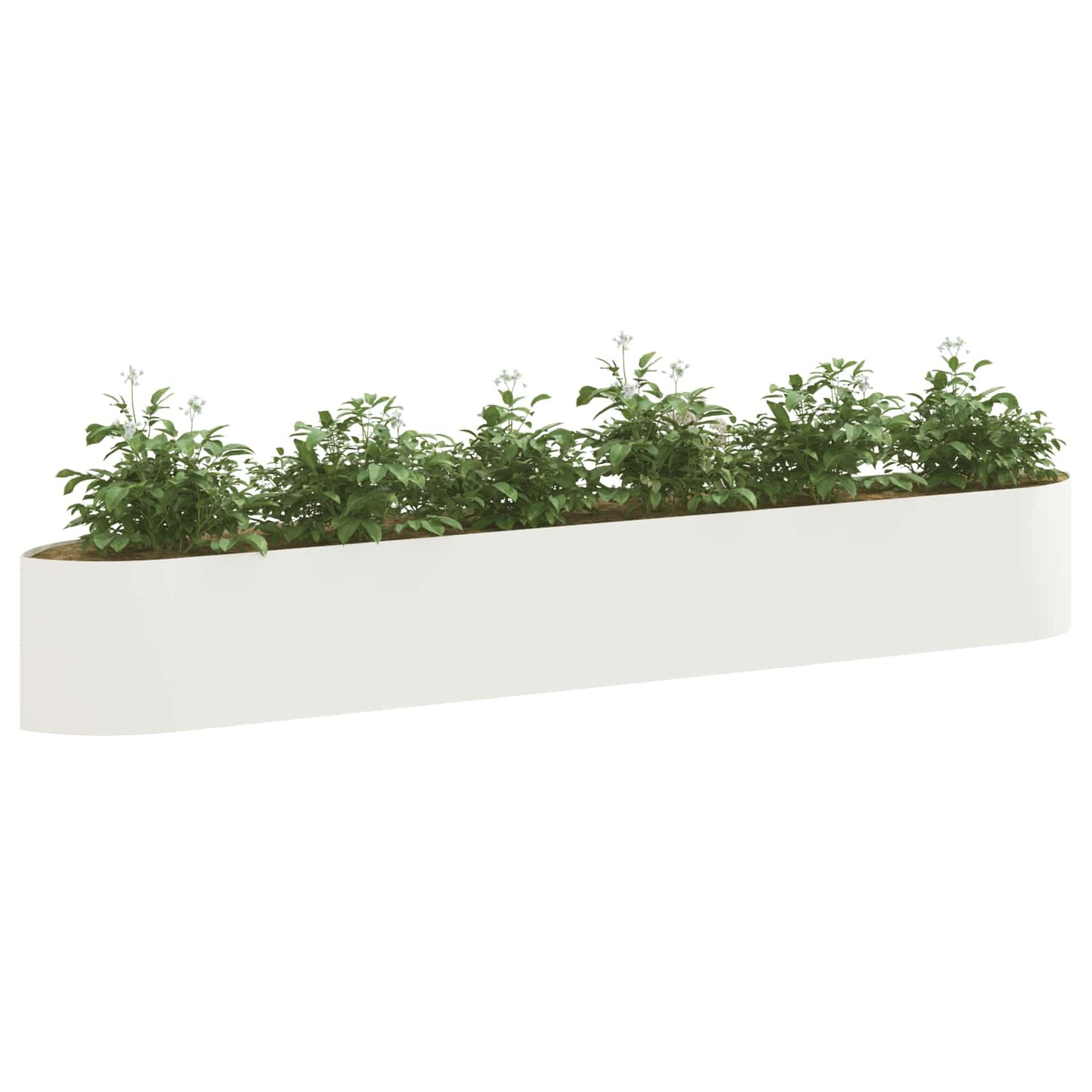 Verhoogd Tuinbed Wit 300 x 40 x 40 cm Staal is nu te koop bij PeponiXL, paradijselijk wonen!