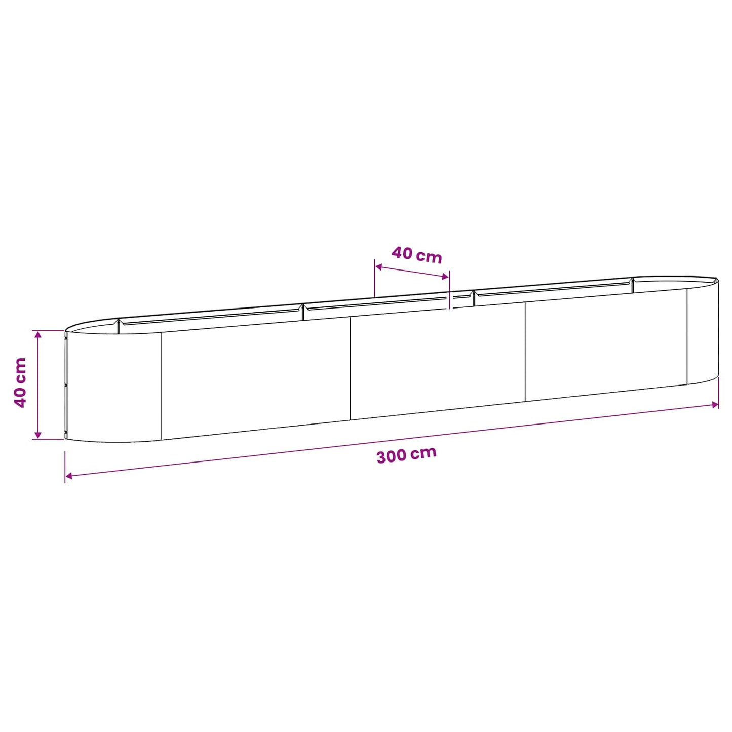 Verhoogd Tuinbed weervast staal 300 x 40 x 40 cm Staal is nu te koop bij PeponiXL, paradijselijk wonen!