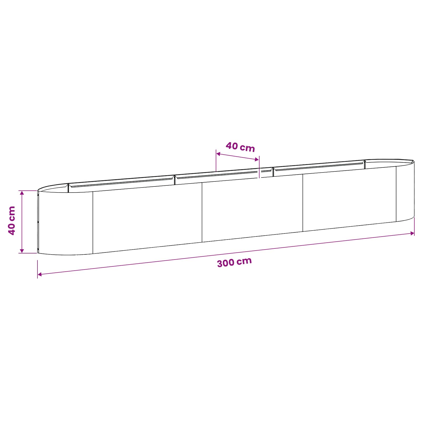 Verhoogd Tuinbed weervast staal 300 x 40 x 40 cm Staal is nu te koop bij PeponiXL, paradijselijk wonen!