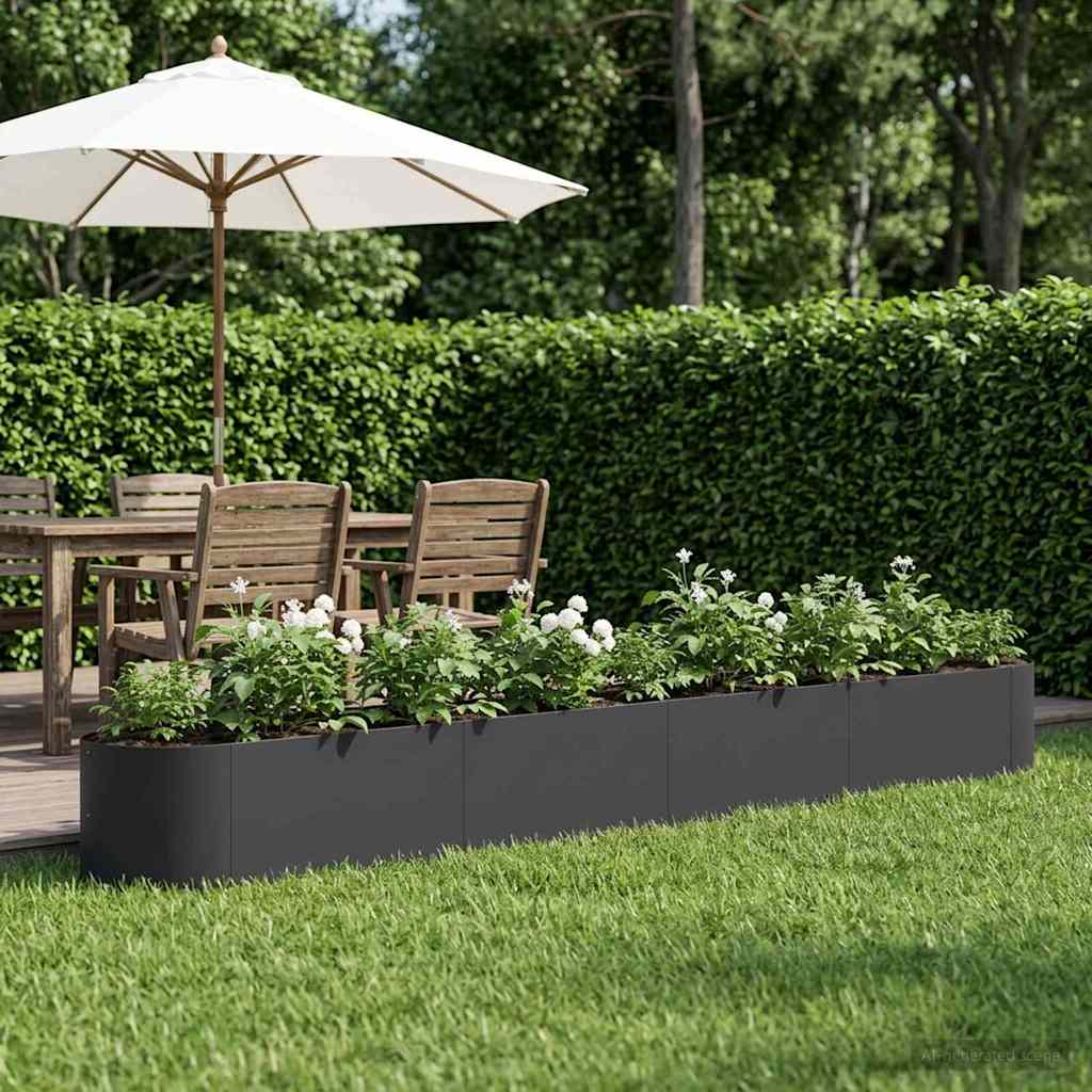 Verhoogd Tuinbed Zwart 380 x 40 x 40 cm Staal is nu te koop bij PeponiXL, paradijselijk wonen!