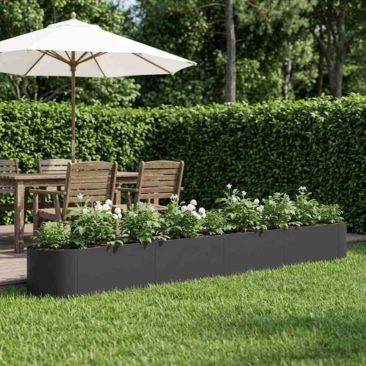 Verhoogd Tuinbed Zwart 380 x 40 x 40 cm Staal is nu te koop bij PeponiXL, paradijselijk wonen!