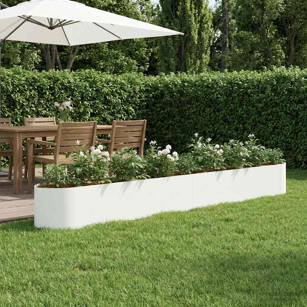 Verhoogd Tuinbed Wit 380 x 40 x 40 cm Staal is nu te koop bij PeponiXL, paradijselijk wonen!
