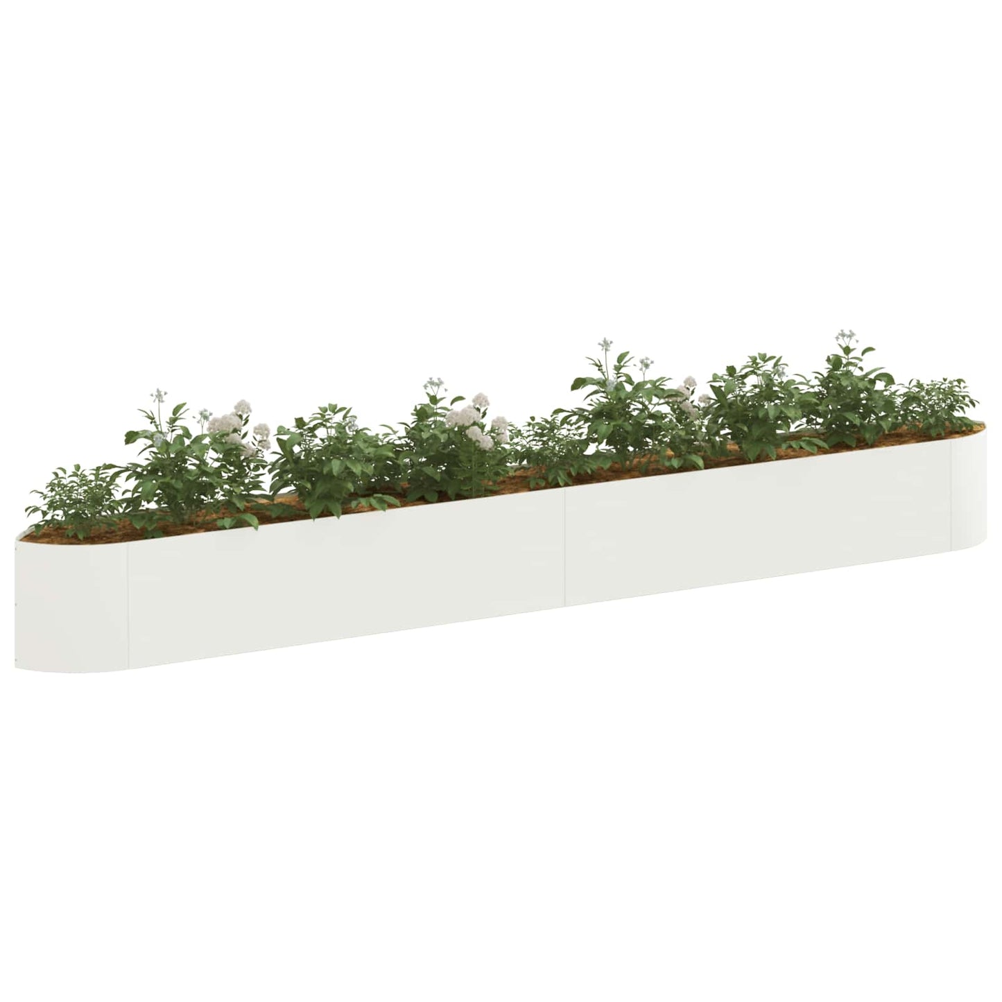 Verhoogd Tuinbed Wit 380 x 40 x 40 cm Staal is nu te koop bij PeponiXL, paradijselijk wonen!