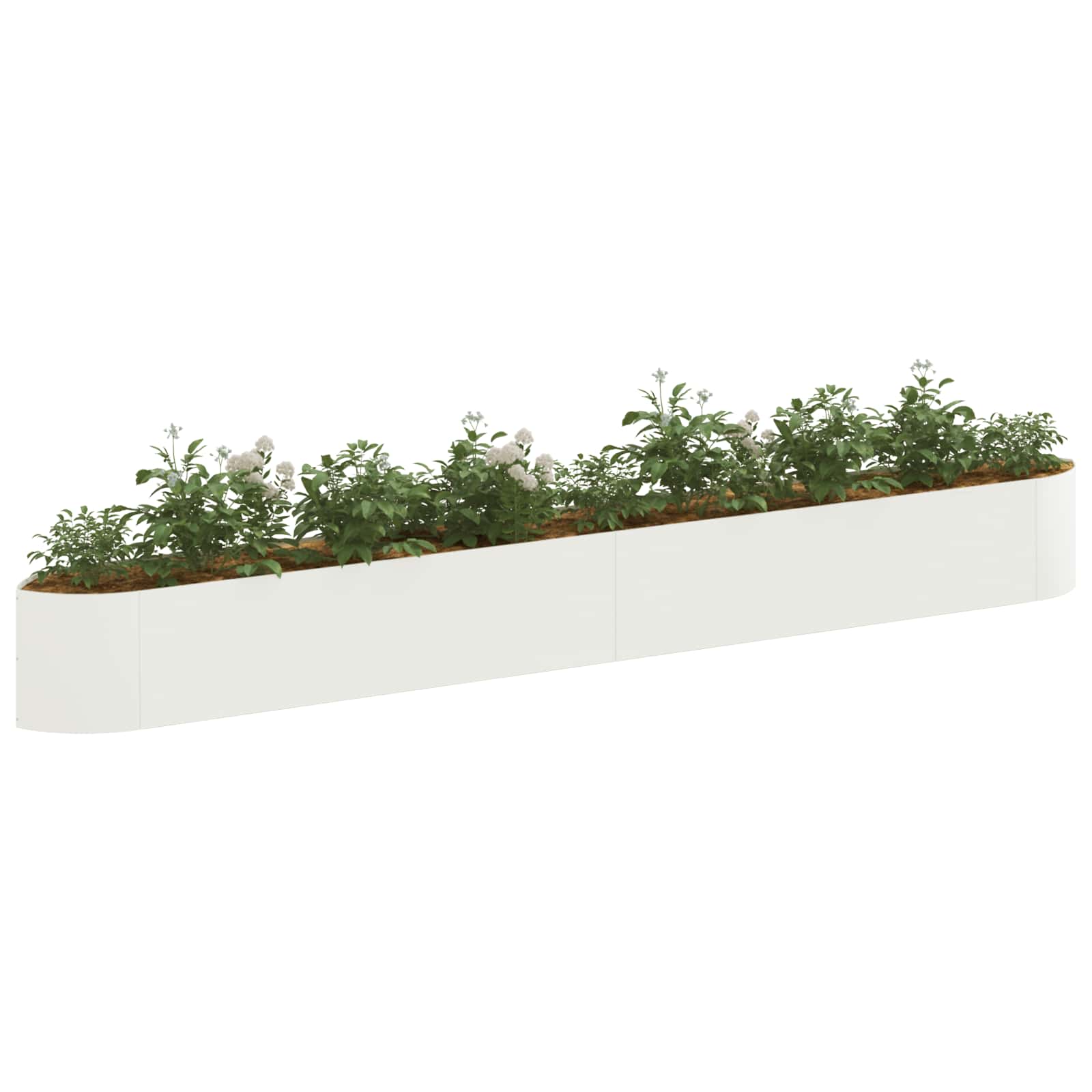 Verhoogd Tuinbed Wit 380 x 40 x 40 cm Staal is nu te koop bij PeponiXL, paradijselijk wonen!