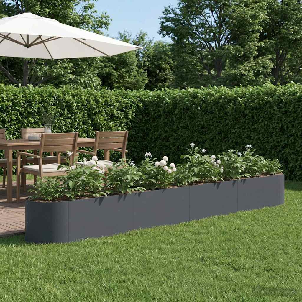 Verhoogd Tuinbed Antracietkleurig 380 x 40 x 40 cm Staal is nu te koop bij PeponiXL, paradijselijk wonen!
