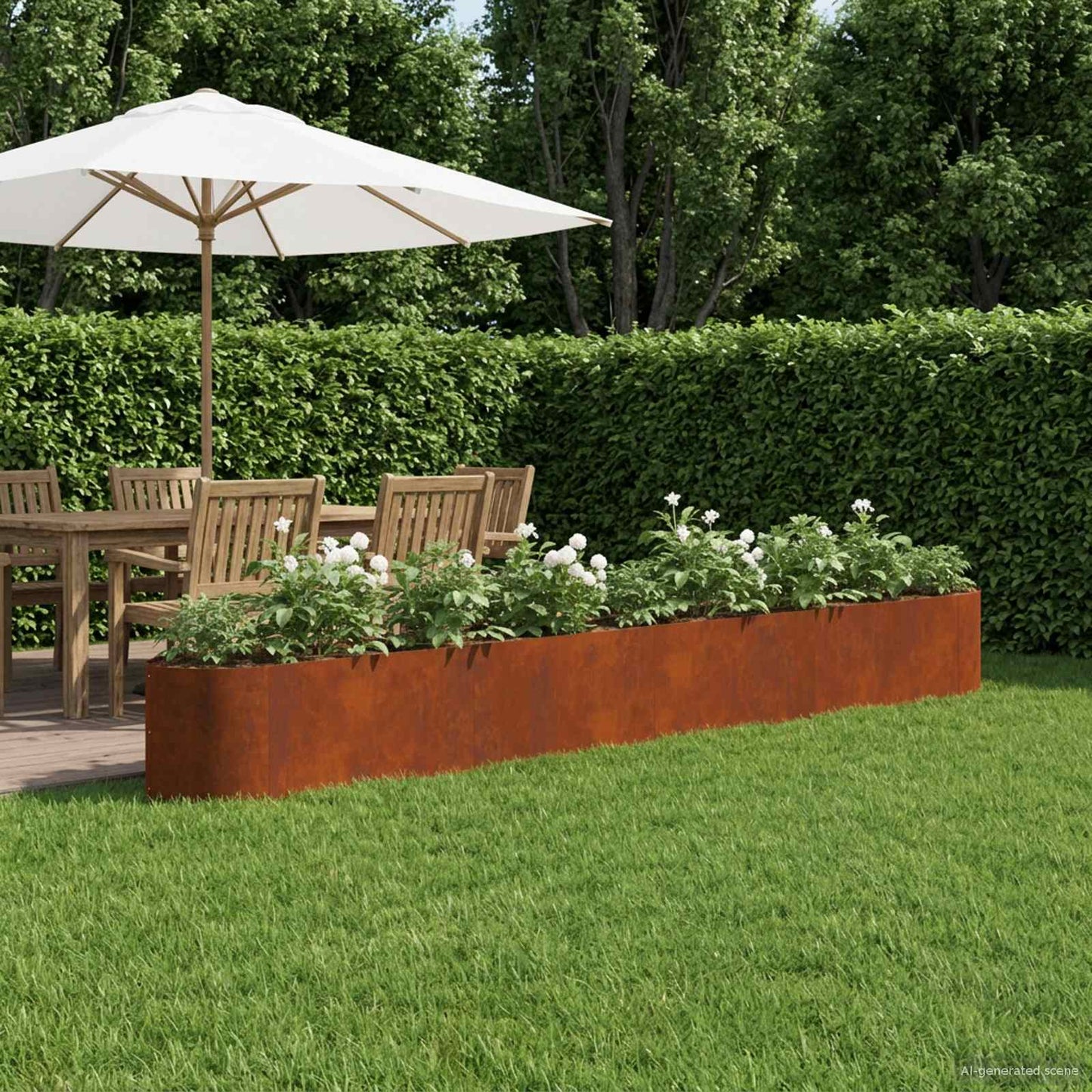 Verhoogd Tuinbed weervast staal 380 x 40 x 40 cm Staal is nu te koop bij PeponiXL, paradijselijk wonen!