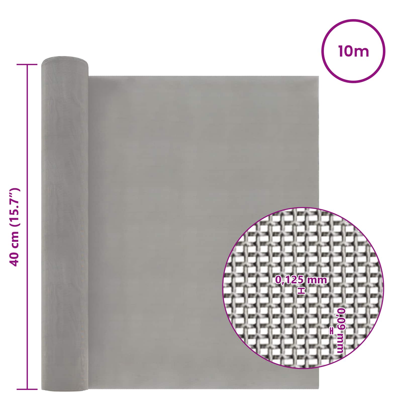 Gaas Scherm 40 x 1000 cm 120 Mesh RVS 201 Zilverkleurig is nu te koop bij PeponiXL, paradijselijk wonen!