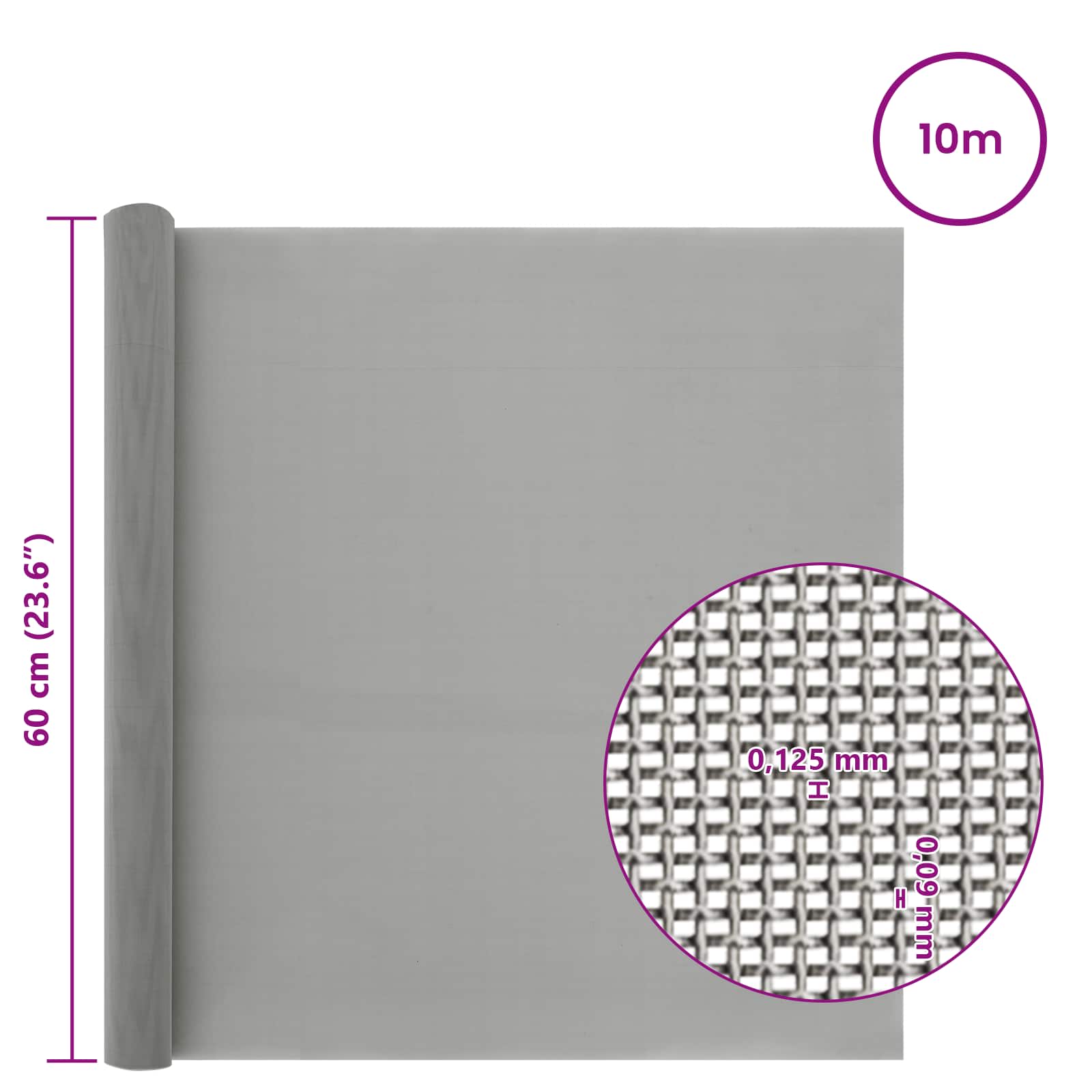 Gaas Scherm 60 x 1000 cm 120 Mesh RVS 201 Zilverkleurig is nu te koop bij PeponiXL, paradijselijk wonen!