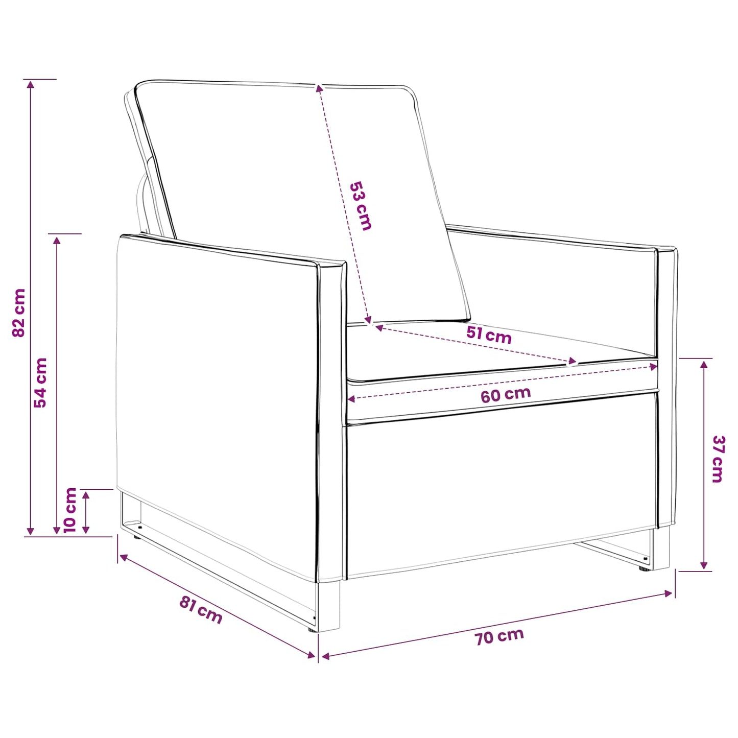 Enkele sofa Donkergrijs 70 x 81 x 82 cm Faux Suède Stof