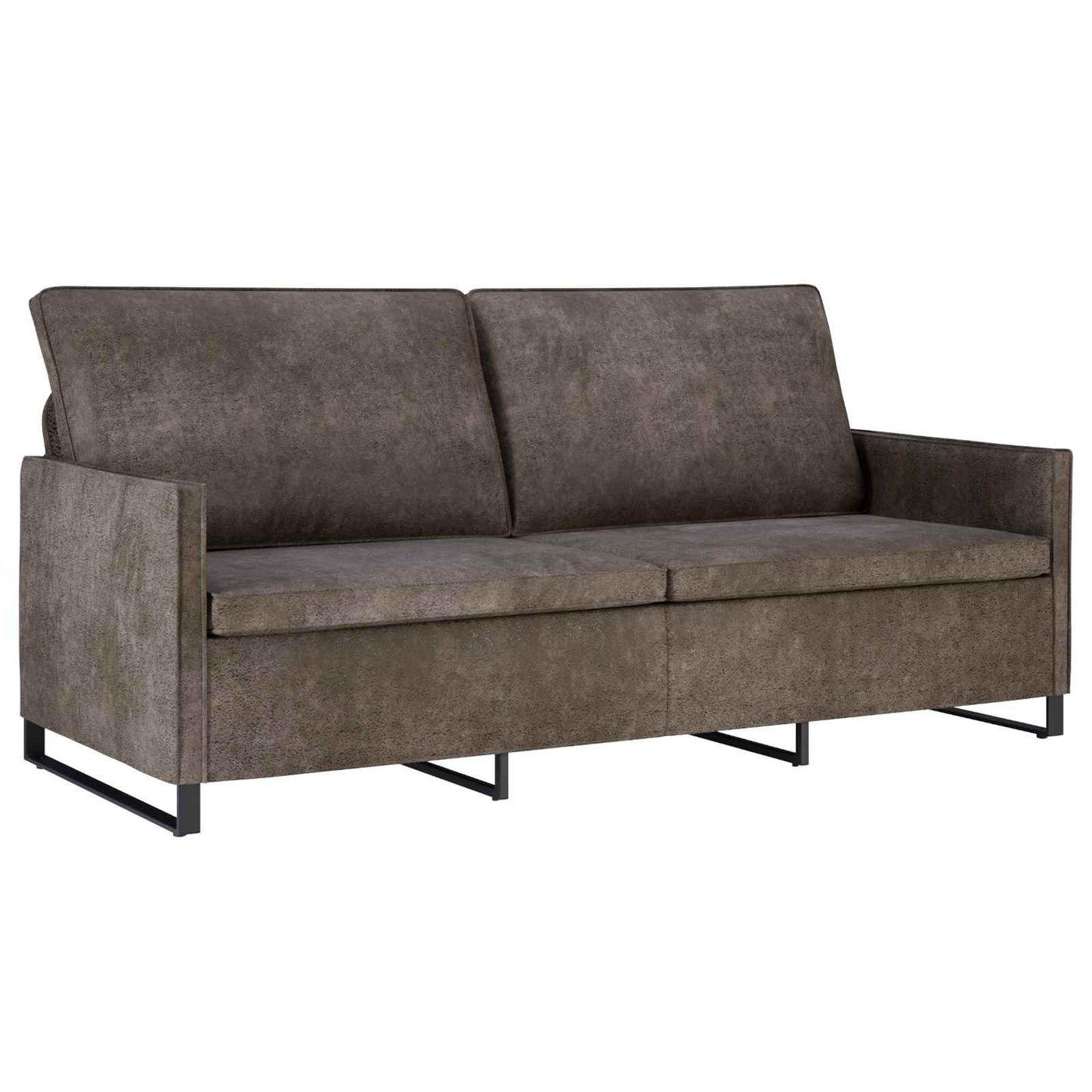 Bankstel 2 pcs Donkergrijs Faux Suède Stof