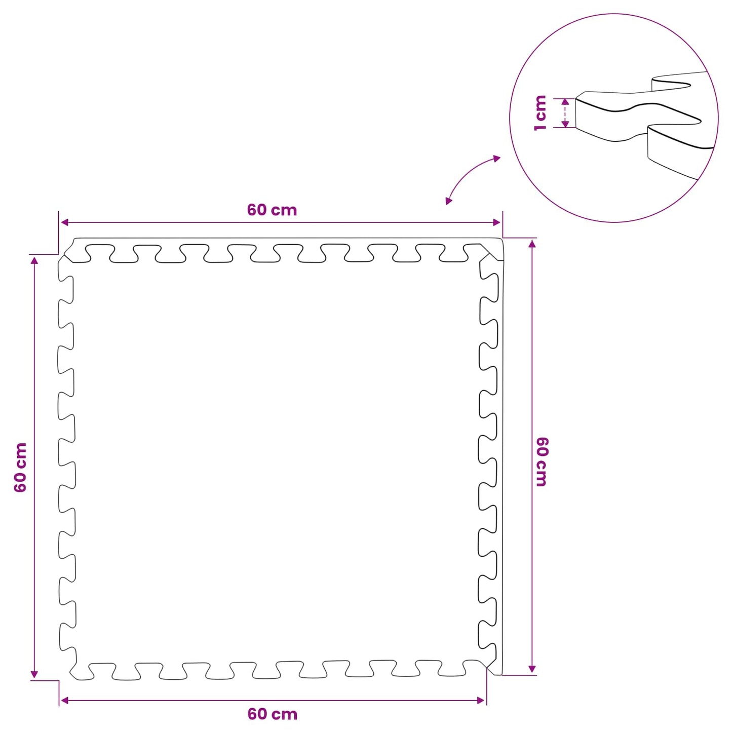 Zwembad Grondmat 40 pcs Zwart 14,4 m² EVA Schuim