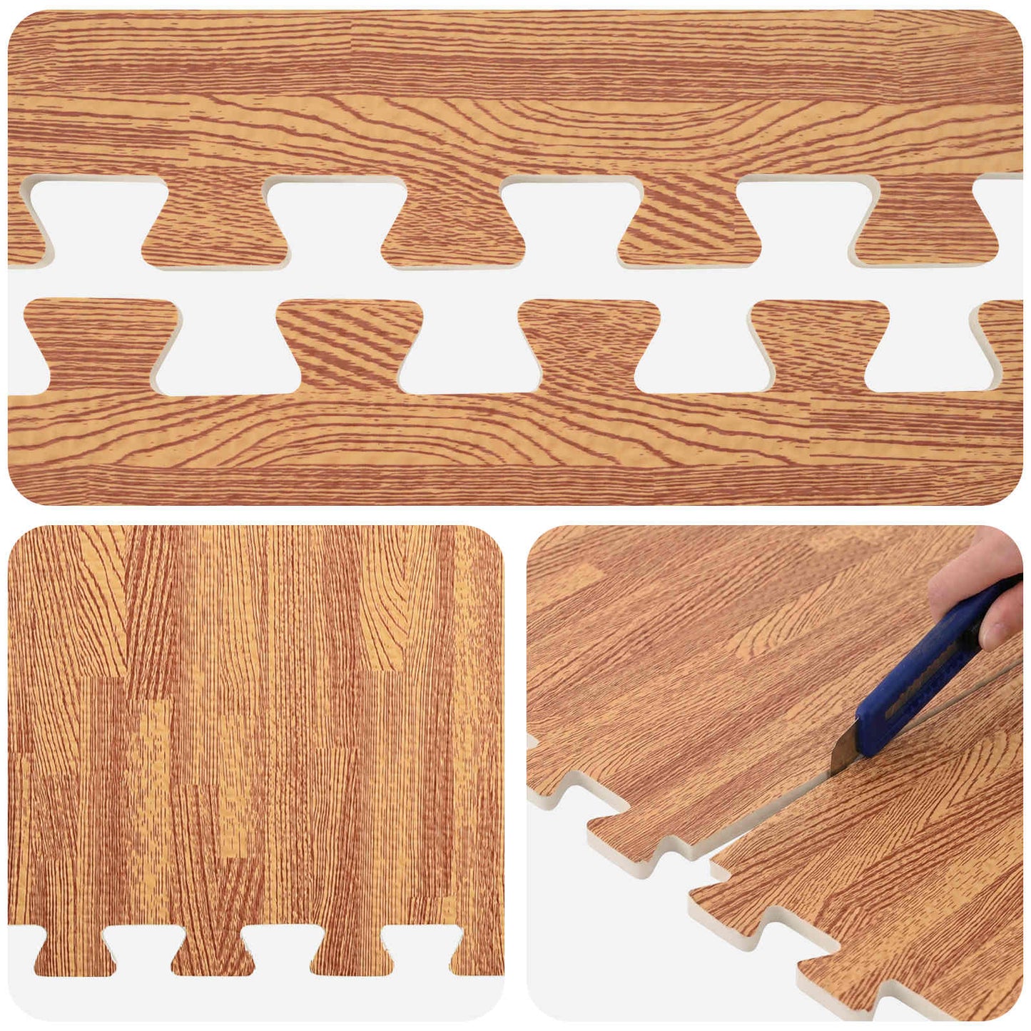 Zwembad Grondmat 6 pcs Hout 2,16 m² EVA Schuim
