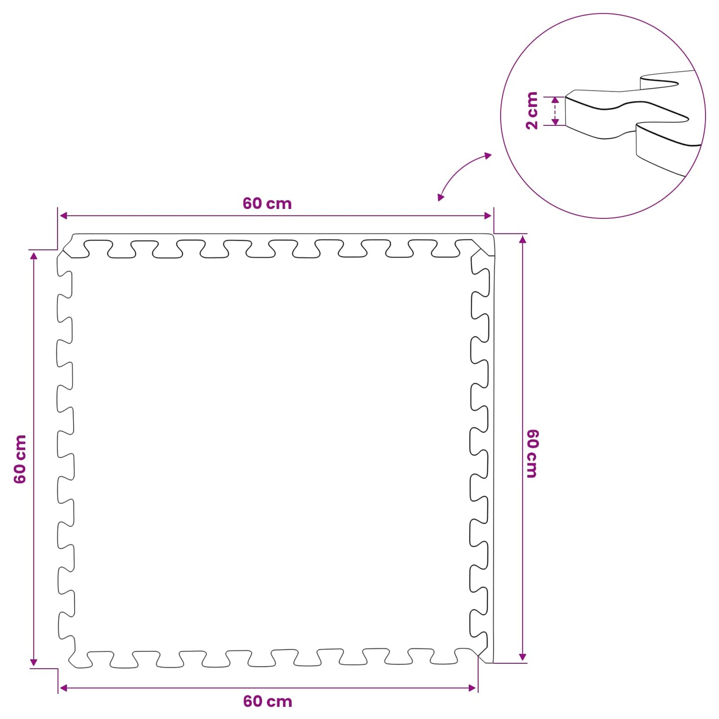 Zwembad Grondmat 12 pcs Blauw 4,32 m² EVA Schuim