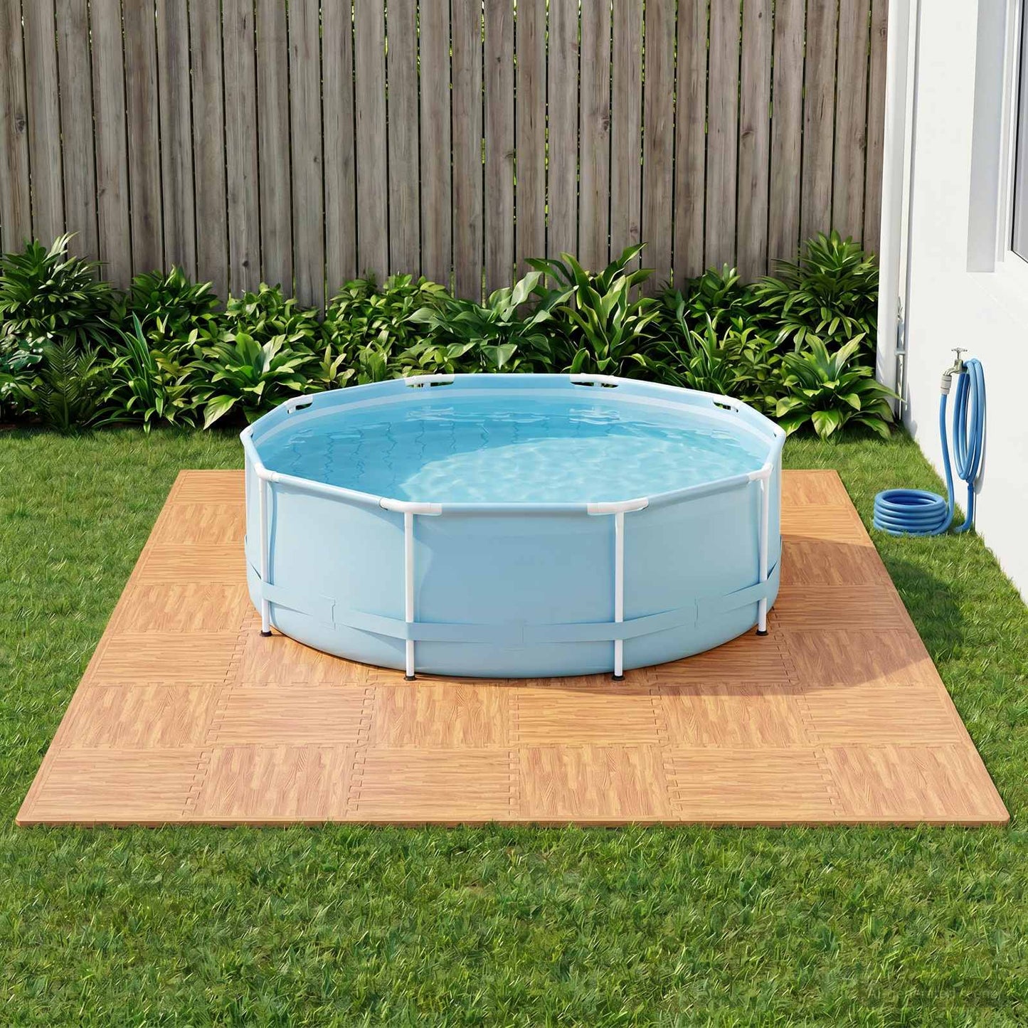 Zwembad Grondmat 12 pcs Hout 4,32 m² EVA Schuim