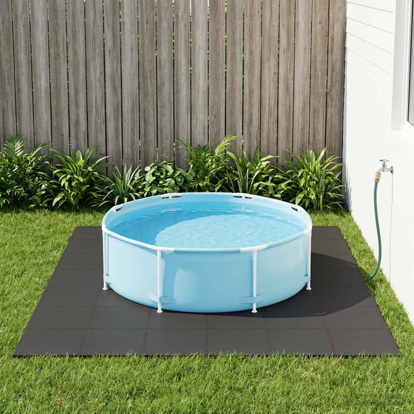 Zwembad Grondmat 24 pcs Zwart 8,64 m² EVA Schuim