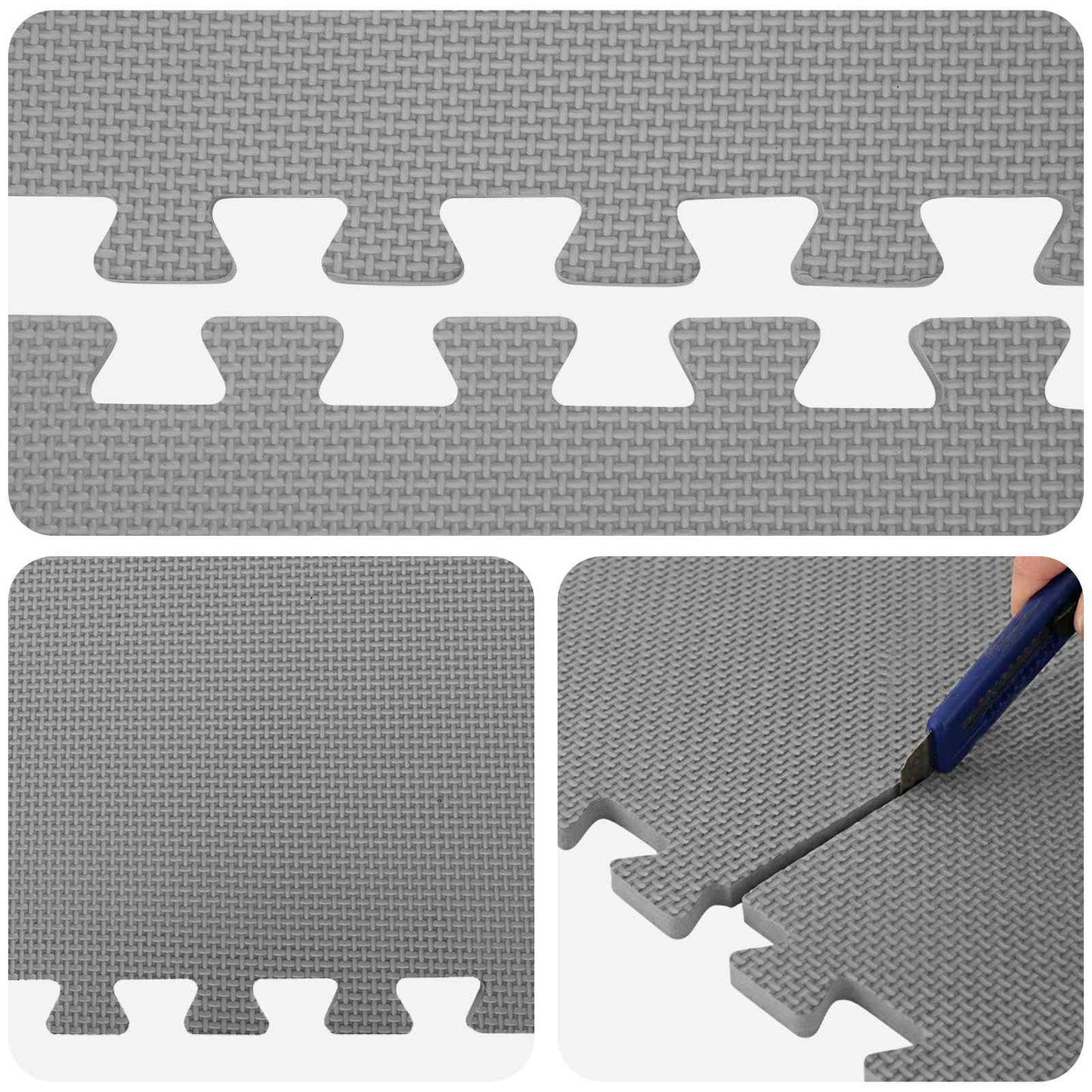 Zwembad Grondmat 24 pcs Grijs 8,64 m² EVA Schuim