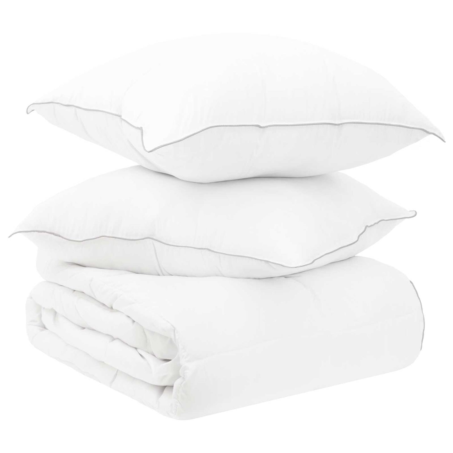 Dekbedset met kussen Wit 260 x 220 cm Polyester, Bamboe