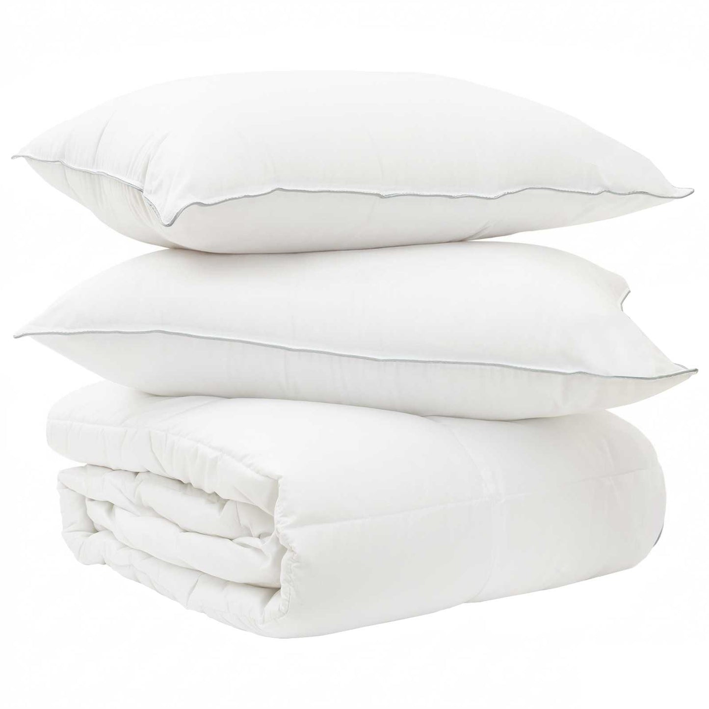 Dekbedset met kussen Wit 260 x 240 cm Polyester, Bamboe