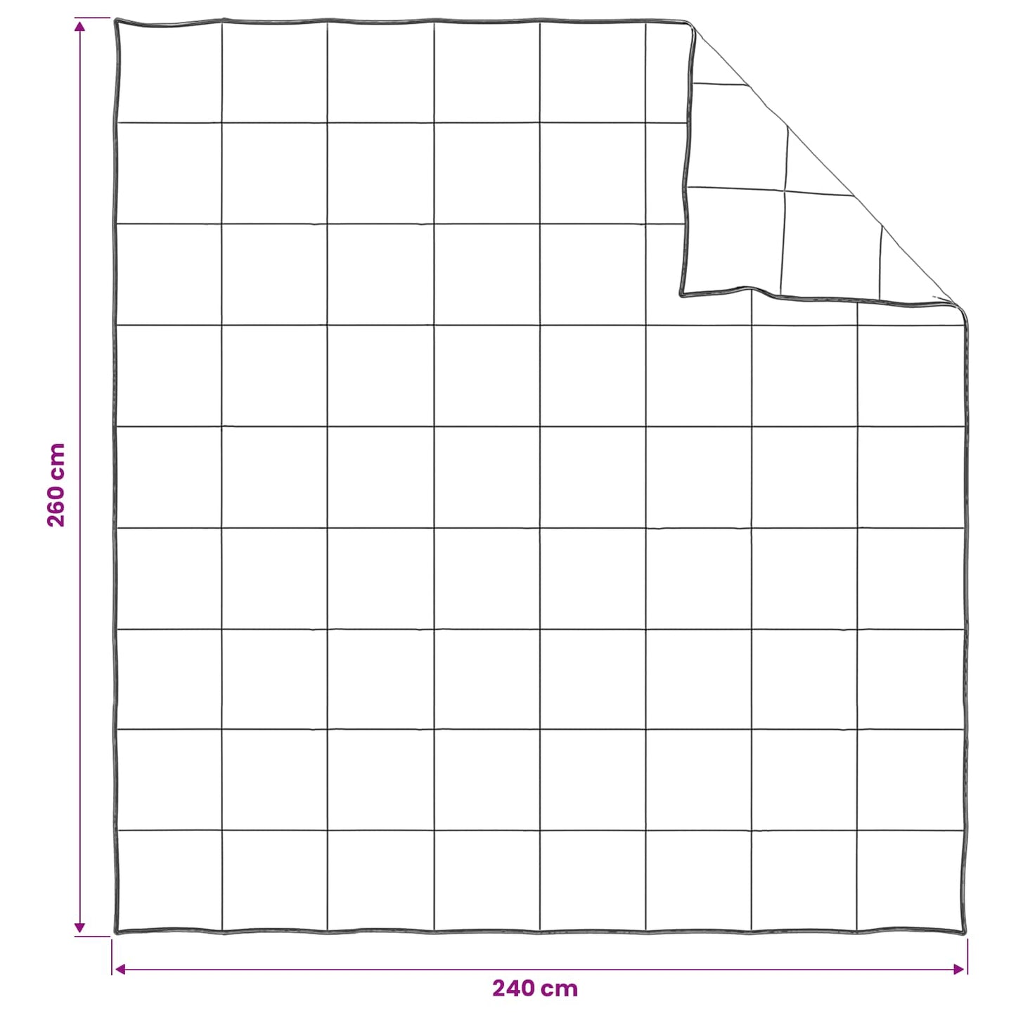Dekbedset met kussen Wit 260 x 240 cm Polyester, Bamboe