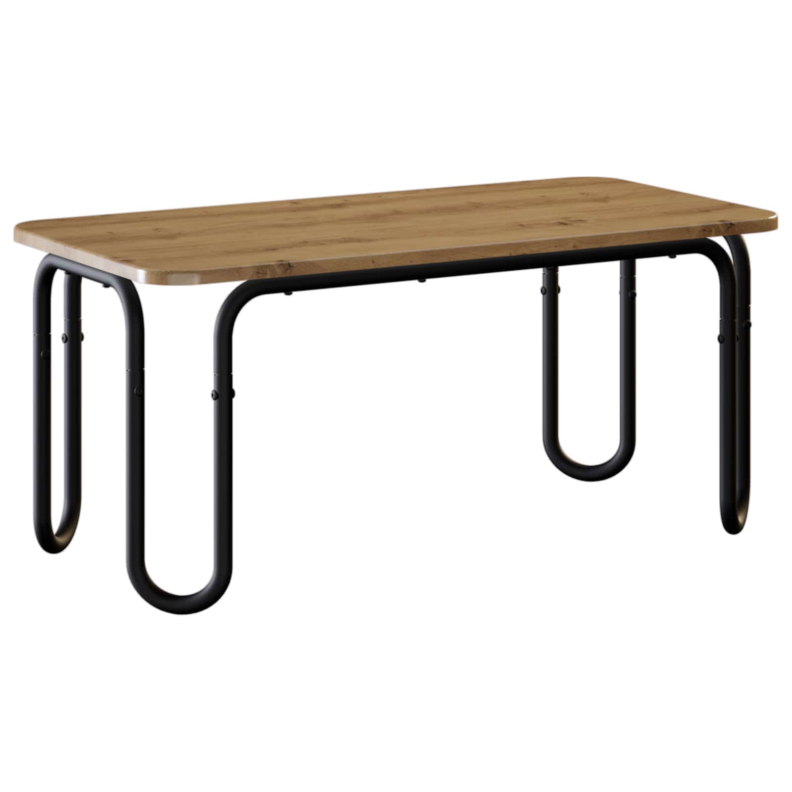 Salontafel Artisanaal eiken 79,5 x 40 x 36 cm Bewerkt hout is nu te koop bij PeponiXL, paradijselijk wonen!