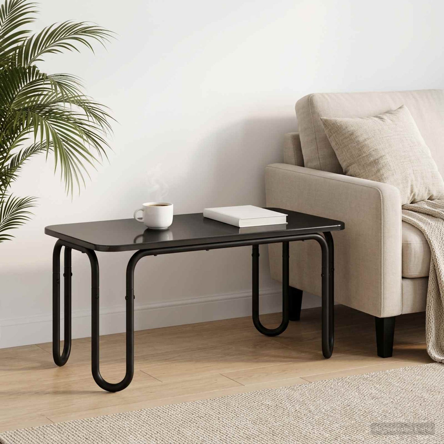 Salontafel Zwart 100 x 50 x 45 cm Bewerkt hout is nu te koop bij PeponiXL, paradijselijk wonen!
