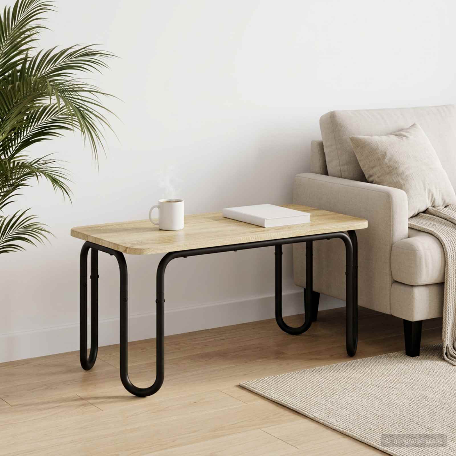 Salontafel Sonoma Eiken 100 x 50 x 45 cm Bewerkt hout is nu te koop bij PeponiXL, paradijselijk wonen!