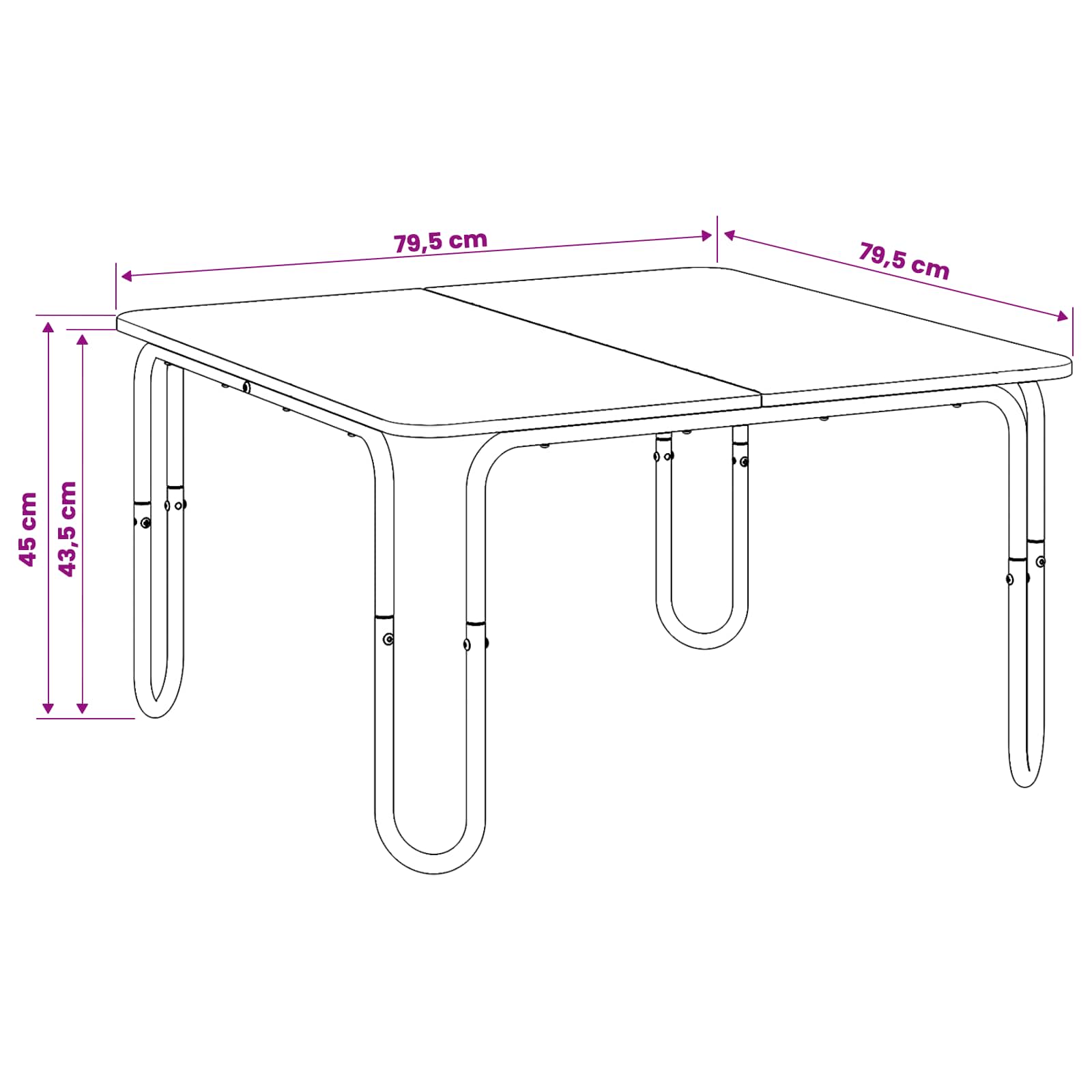 Salontafel Zwart 79,5 x 79,5 x 45 cm Bewerkt hout is nu te koop bij PeponiXL, paradijselijk wonen!