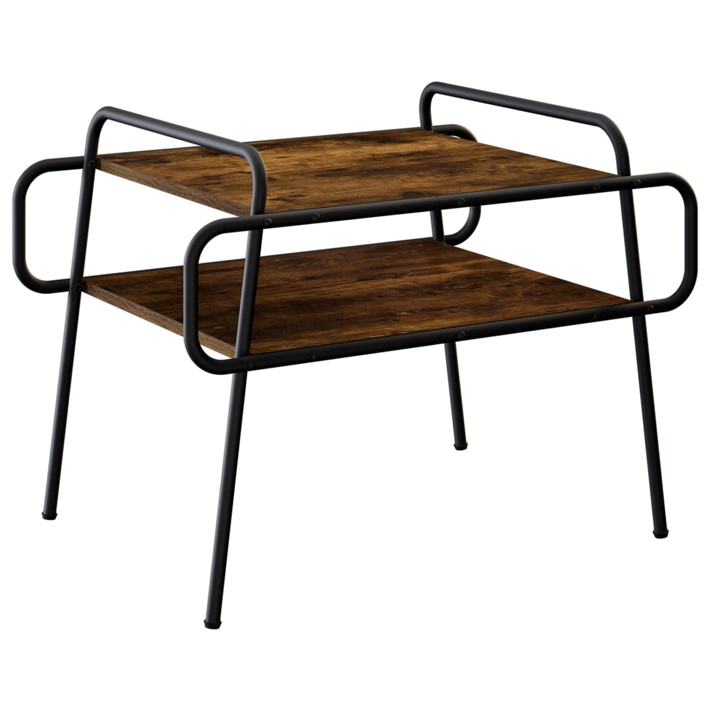 Salontafel Gerookt eiken 70 x 50 x 51 cm Bewerkt hout is nu te koop bij PeponiXL, paradijselijk wonen!