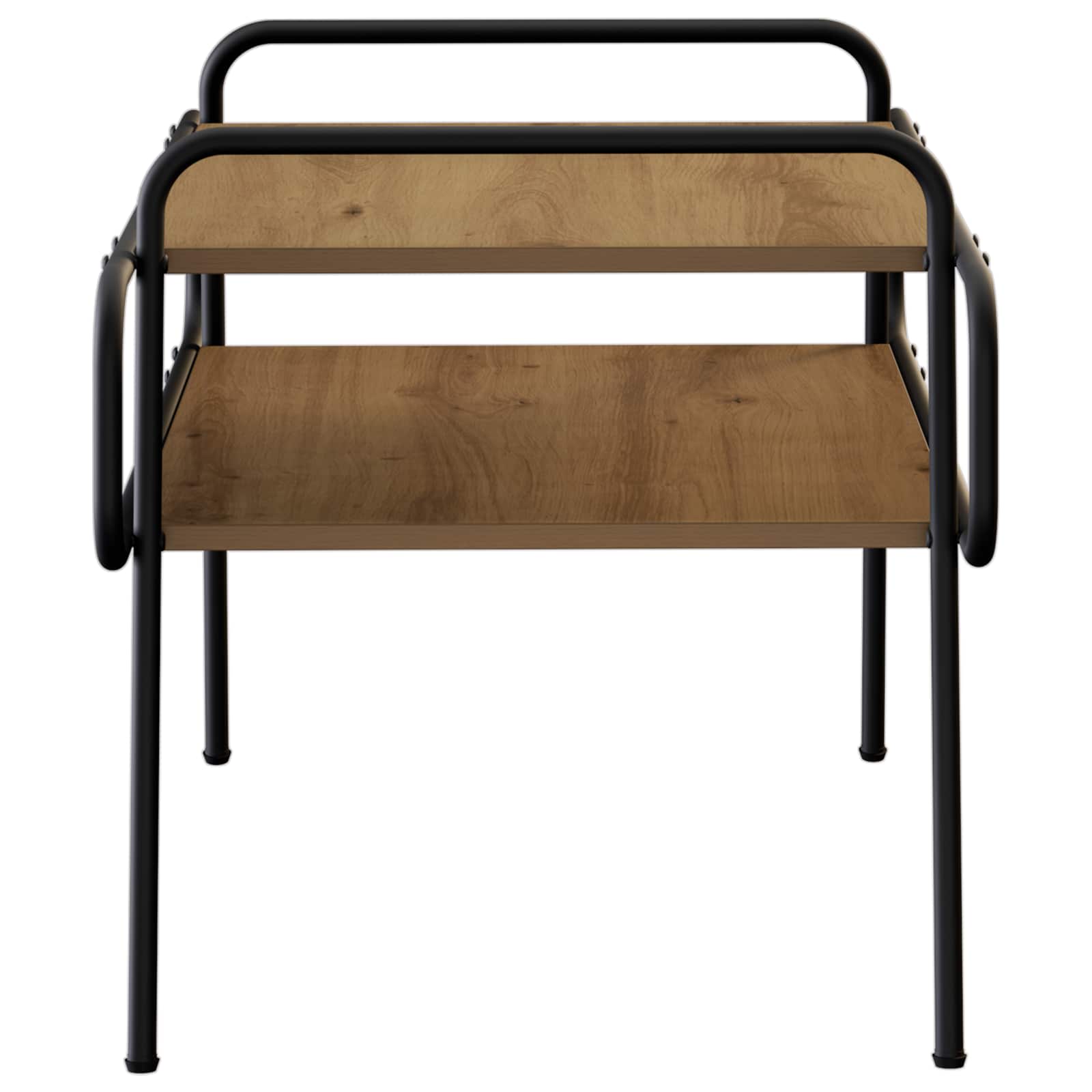 Salontafel Artisanaal eiken 70 x 50 x 51 cm Bewerkt hout is nu te koop bij PeponiXL, paradijselijk wonen!